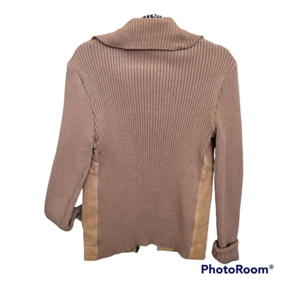 Retro Y2K BUM Leather Knit Shacket - Picture 6 of 7